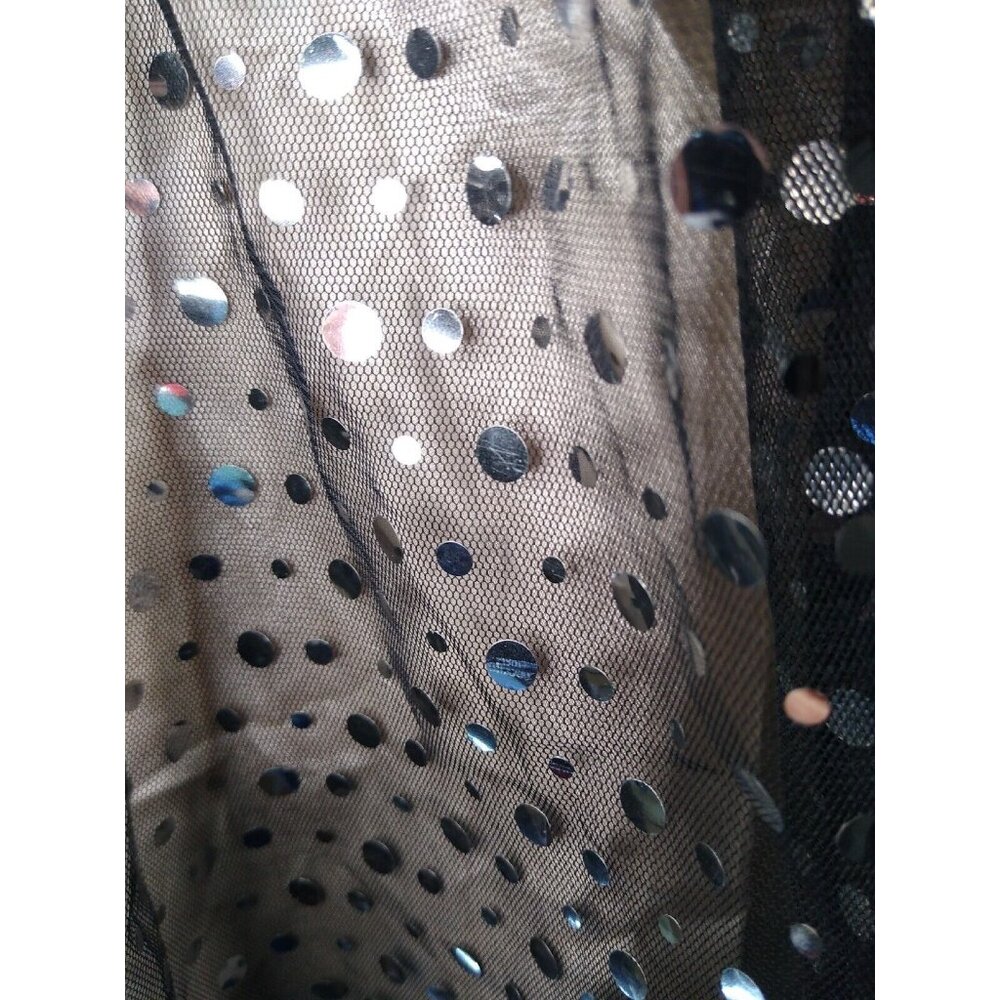 B. Darlin Prom Dress Junior 3/4 Black Silver Mirror Short Sleeveless Semi Formal - Picture 4 of 8